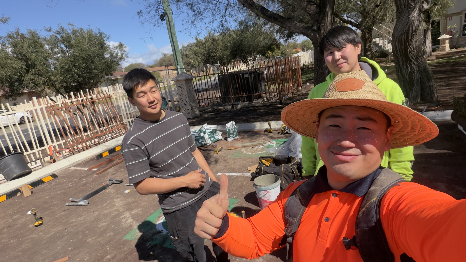Three Togtuun team members on site during a project inspection